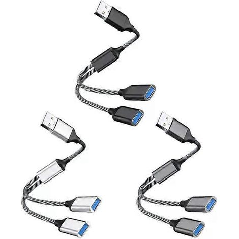 USB-Splitterkabel, USB 2.0-A-Stecker auf 2 USB-Buchsen, Stromkabel zum Laden/Datenübertragung/Laptop-Datenkabel, 28 cm / 1102 Zoll (1/4)