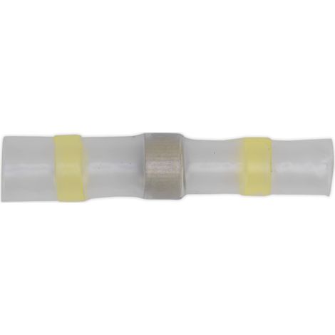 Sealey YTSSB25 Heat Shrink Butt Connector Solder Terminal 12-10 AWG, Yellow - Pack of 25 (1/2)