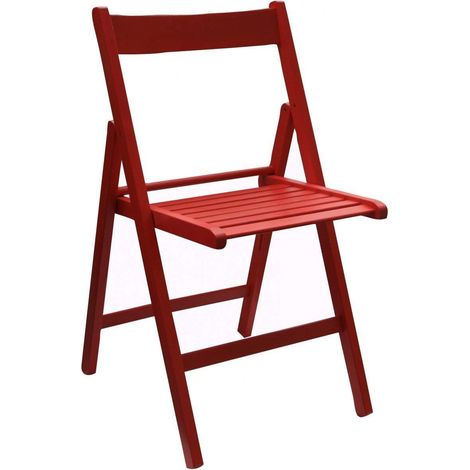 Sedia pieghevole in legno colorata ROSSA 1 pezzo
