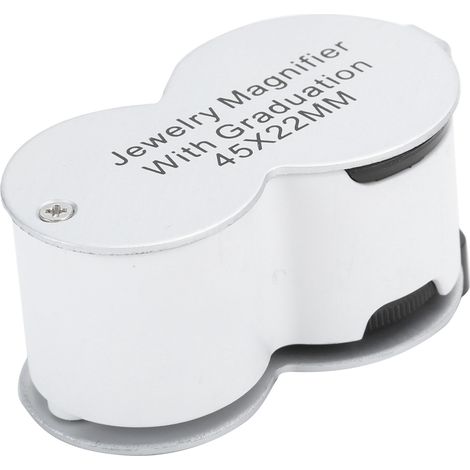 Loupe de bijouterie portable 45X avec lumière UV LED et échelle pour la détection de devises (1/5)