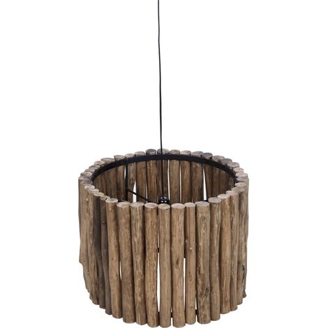 Suspension en bois de teck naturel pour une ambiance chaleureuse - bois naturel teck authentique (1/3)
