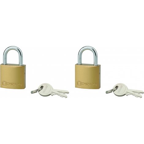 Set di 2 lucchetti TYPE 1 30 mm a chiave uguale, 4 chiavi – THIRARD (1/2)