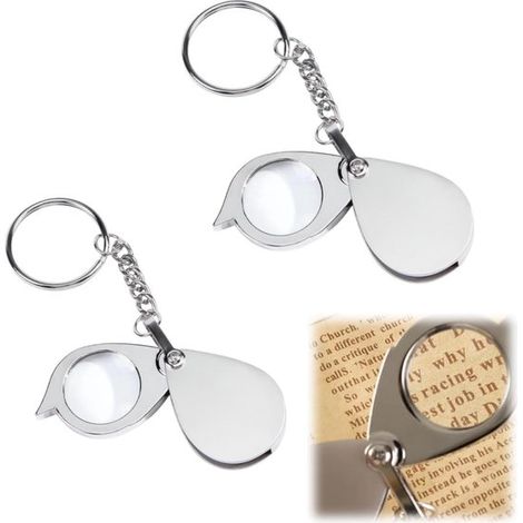 Loupe portable avec porte-clés – Grossissante – Pliable – Pour lecture, peinture diamant – Mini et compacte (1/5)