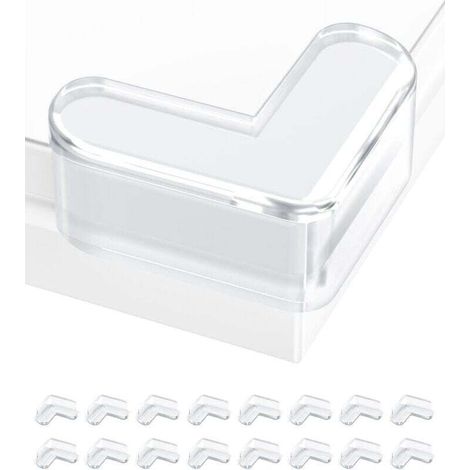 Housse de protection transparente anti-collision pour coin de table pour enfants, protecteur de coin de table en acrylique en forme de L, 16 pièces
