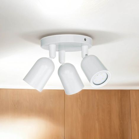 Deckenspot GU10 verstellbar 15 cm breit Weiß 3-flammig Deckenstrahler