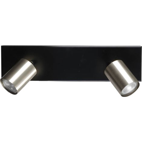 Plafonnier noir Bounce avec 2 points nickel - 5491-05-37-40-2 (1/3)