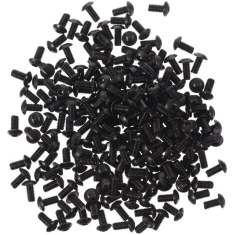200pcs grande tête plate Cross slot machine dentition vis M4 tête parapluie vis champignon tête vis à fil, noir (1/5)