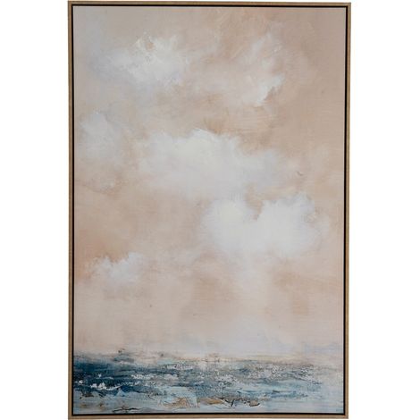 Stratos Hand Painted Canvas in Frame - Wood - L3 x W80 x H120 cm - Multi-Coloured