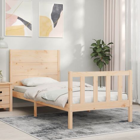 Bed Frame without Mattress 90x200 cm Solid Wood Pine vidaXL (1/5)