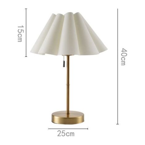 Lampe de Chevet Interrupteur à tirette Variable Abat-Jour Ondulé Doreen (1/5)