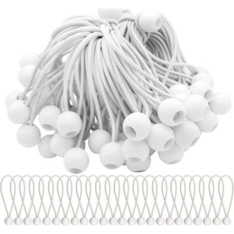 BUNTHAUS Packung mit 75 elastischen Spannern, elastischen Kordeln mit Kugeln, Bungee-Seilen, elastischen Kugeln für Festzelte, Zelte, Banner und Planen