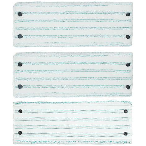 Serpillères de rechange, serpillères en microfibre pour têtes de rechange pour serpillères Leifheit Clean Twist M Micro Duo, chiffon, 3 pièces (1/5)