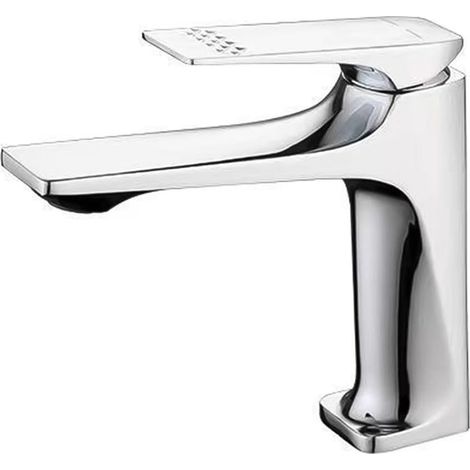 Robinet de Lavabo à Montage sur Pont en Laiton Massif avec Poignée Unique et Aérateur Économique d'eau pour Salle de Bain et Camping-Car (1/5)