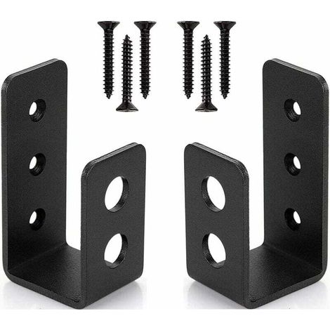 Set di 2 staffe di sicurezza in acciaio resistente per porte 2 x 4, barra di sicurezza a forma di U