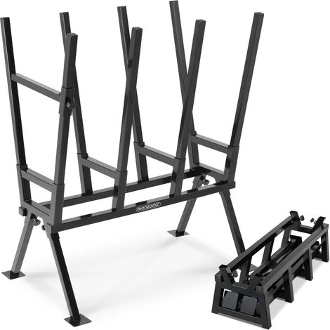 MONZANA® Sawhorse 400kg Load Capacity With Locking Clamp Adjustable Height Steel Wood Sawing Aid 77 x 50 x 105cm (1/5)