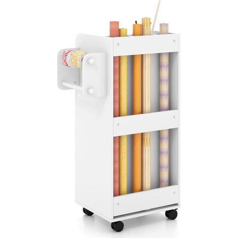 COSTWAY Rolling Storage Cart Mobile Storage Cabinet with 3 Drawers (1/5)