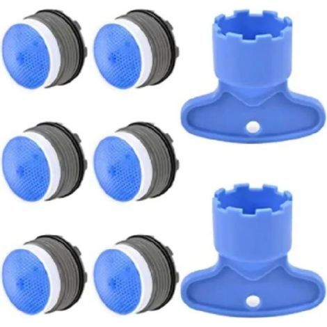 Aérateur de robinet 18,5 mm avec clé de démontage, filtre à économie d'eau, raccord de robinet d'évier de cuisine, régulateur de débit avec bulleur intégré (18,5 mm) (1/5)