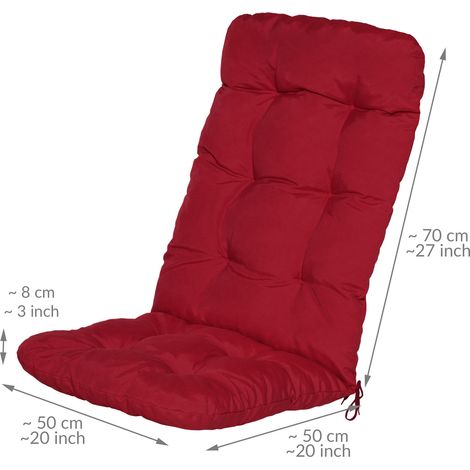 6er Set Hochlehner Auflagen Flair HL, 120x50x8cm, Rot