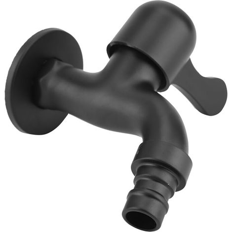 Robinet mural noir inox 304 – Avec lave-linge – Pour salle de bain ou buanderie – Double usage – Design moderne (1/5)