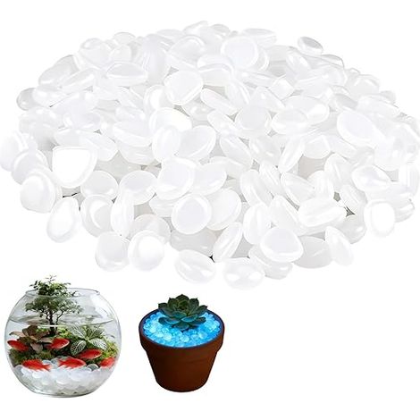 Glow Stones Decorative Pebbles White Stones Artificial Stones for Aquarium Decoration Goldfish Border Garden Sidewalk (1/5)