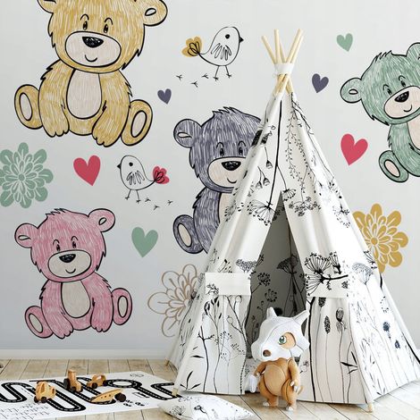 Adesivi per bambini con orsetti di peluche 125x250 cm (1/3)