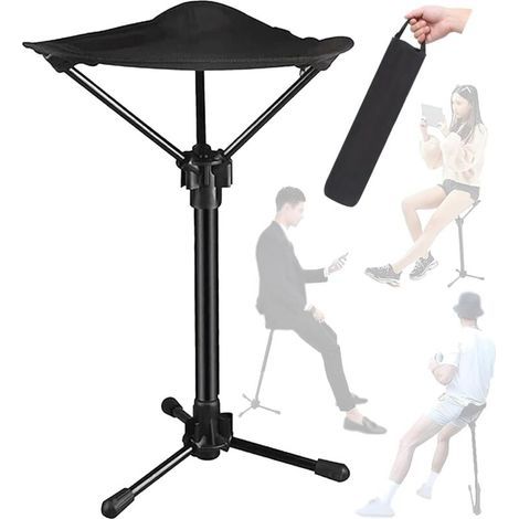 Verstellbarer, teleskopierbarer Klapphocker (60–79 cm) – Tragkraft: 150 kg – Material: Oxford-Gewebe und Aluminium – Inklusive Tragetasche (1/5)