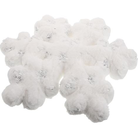 Coussin Décoratif Design Festif et Douillet Flocon de Neige Blanc en Peluche et Coton PP pour Décoration Intérieure Hivernale et (1/5)