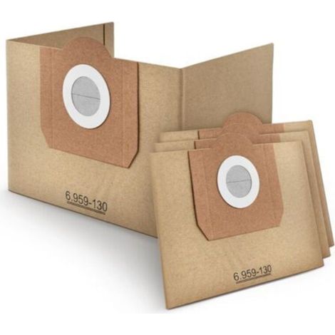 Sacs filtrants de rechange pour aspirateurs Kärcher WD3 [6.959-130.0/69591300] – Filtre multicouche pour poussières fines (paquet de 10) (1/5)