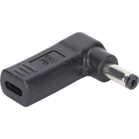 Adaptateur USB-C vers CC, connecteur femelle-mâle coudé 5,5 x 2,1 mm, appareil de charge (1/5)