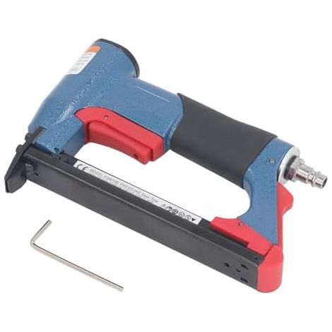 FS8016 Pneumatic Stapler, Non-Slip Handle, 21 Gauge, 140 Nails, 1/4" Air Intake, Upholstery Stapler, Hat Design (1/5)