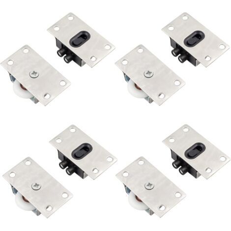 Set of 4 Silent Nylon Casters for Sliding Shower Door or Cabinet (1/5)