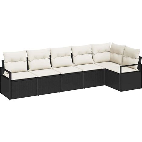Maison Exclusive - Sofa Set 6 pcs Schwarz Poly-Rattan