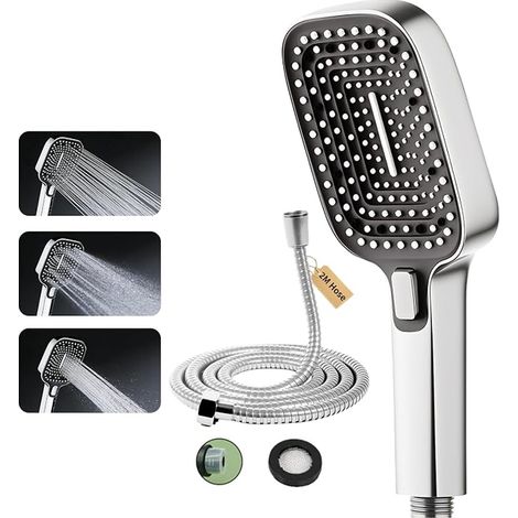 Shower Head, Hose, Bathroom Shower Head, Chrome (1/4)
