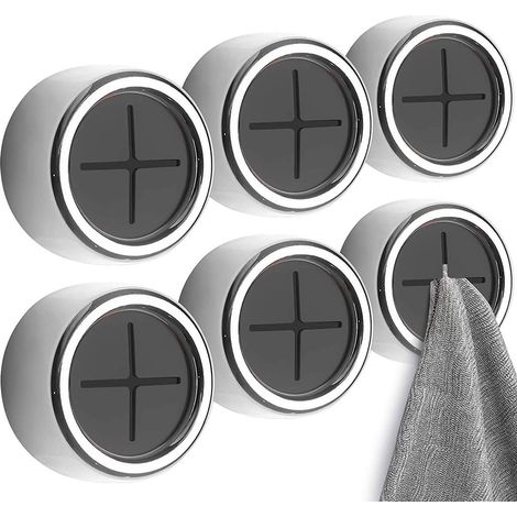 Porte,6pcs Premium-Serviettes Adhésif Geschirrtuchhalter Geschirrtuchhalter Handtuchklemme porte-Serviettes de cuisine pour la salle de Bain, la Cuisine et le Ménage (1/5)