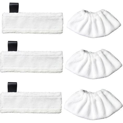 3 chiffons microfibres + 3 kits de chiffons microfibres pour Kärcher SC5/SC4/SC3/SC2 /SC1, chiffons de rechange pour nettoyeurs vapeur Kärcher EasyFix (1/5)