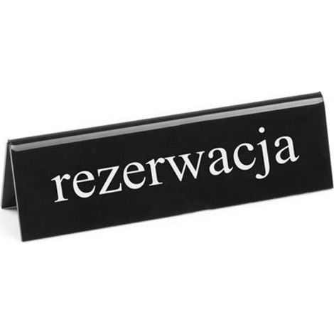 Panneau Reservation Double Face - PMMA Plexiglas - 130 x 35 x 40 mm - Noir Blanc - 1 Unite