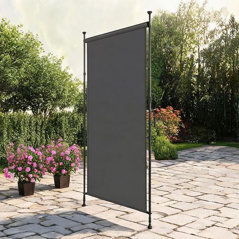 Pare-vent en polyester gris anthracite pour balcon terrasse 120 (1/5)