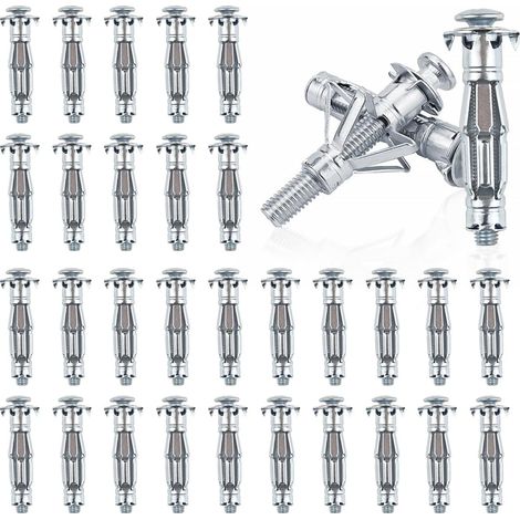 30 Stück Chevilles à Expansion en Métal M8x52mm Ancrages en Métal pour Cavité Cheville Molly Placo Charge Lourde Cheville Brique Creuse pour Plaques de Plâtre Creuses Murs Creux (1/5)