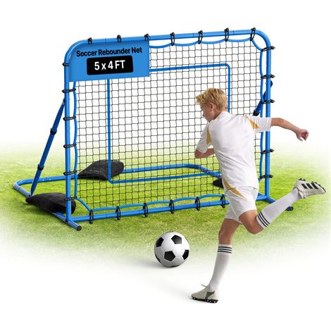 VEVOR Fußball Rebounder 147 x 117 cm, Rückprallnetz mit Verstellbarem Winkel & Robustem Eisenrahmen, PE-Trainingsnetz für Ballkontrolle & Passtraining, Balltrainingsgerät für Jugendliche & Erwachsene (1/5)
