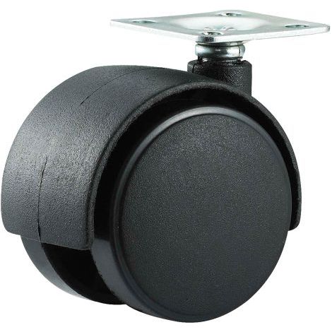 RUOTA PER MOBILI DOPPIA ø 40 - piastra mm 38 x 38 - capacità kg 25 - pz 2 BL