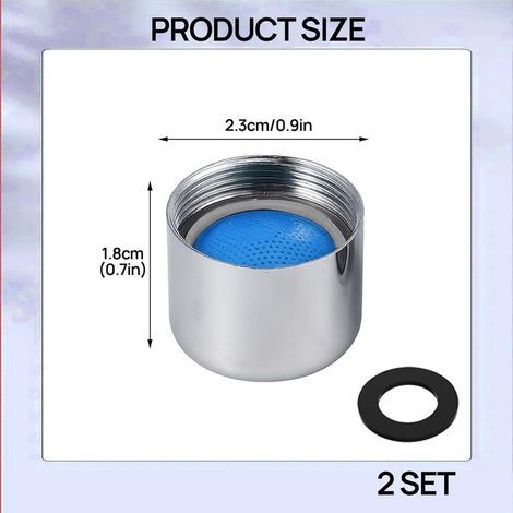2 Pièces Brise Jet Robinet Cuisine, Mousseur Robinets M22 Economiseur D'eau pour Salle de Bain, Filtre Robinets Anti Calcaire pour Robinet Lavabo Salle de Bain et Cuisine (22 mm) (1/4)