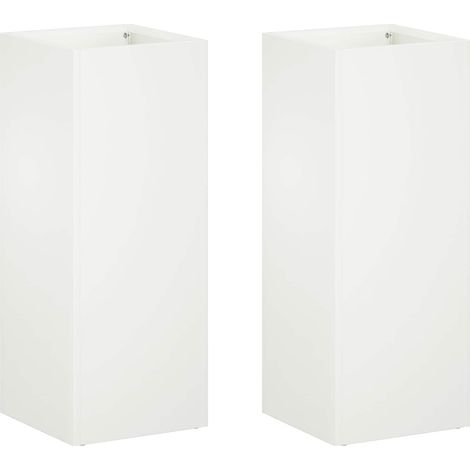 Cache-pot de jardin 2 pc Blanc 20 x 20 x 40 cm vidaXL