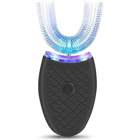 Brosse à dents électrique à ultrasons pour adultes - Nettoyage 360° en U - 4 modes dont blanchiment - Étanche IPX7 - Rechargeable USB - Noire (1/5)
