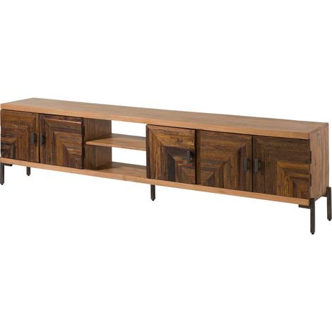 Mobile Tv in legno riciclato 240x63x40 laccato naturale LYON 121
