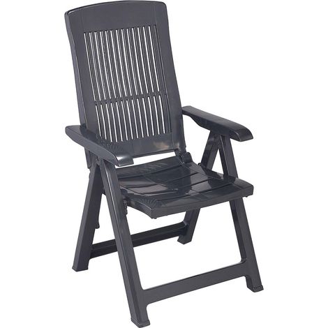 PROGARDEN sillon posiciones resina tampa antracita , Sillón posiciones resina Tampa antracitaFabircada en polipropileno de alta calidadApto para exterioresPlegableR (1/2)