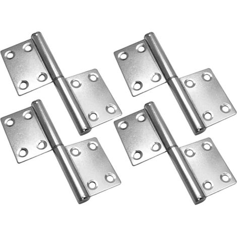 Cerniera in acciaio inox, cerniera a bandiera, cerniera pieghevole rimovibile per ante, adatta per armadi, 4 pezzi (108413 mm)