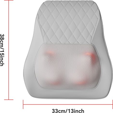 Cojín de masaje shiatsu 3D con función de calor, 12 V, 12 W, gris (1/5)