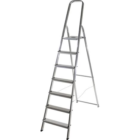 Escabeau ménager pliable en aluminium 7 marches léger Selekta (1/5)