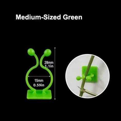 Lot de 100 fixations murales pour plantes grimpantes, clips adhésifs - Vert moyen (1/5)