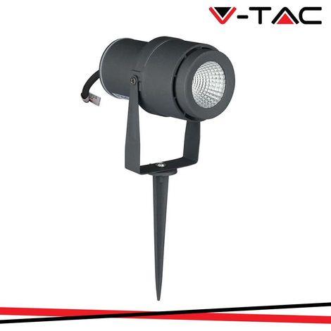 V-TAC VT-857 Picchetto giardino led cob 12W luce verde orientabile corpo grigio IP65 - SKU 7552